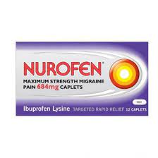 NUROFEN MIGRAINE MAX STRENGTH 684 MG TABS 12S NUROFEN MIGRAINE MAX STRENGTH 684 MG TABS 12S